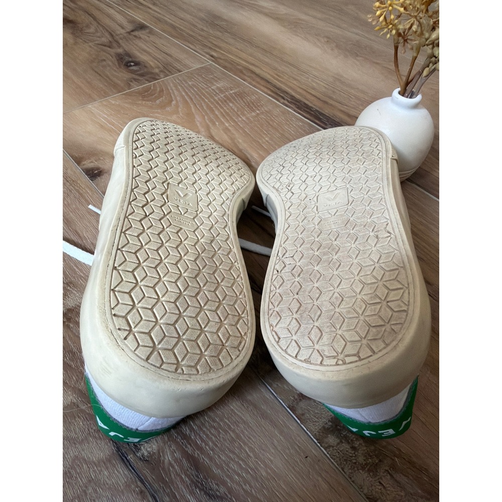 Veja Canvas Shoes Womens Size 7 White Emerald Green Low Top Lace Up Sneakers Eco - Picture 11 of 11